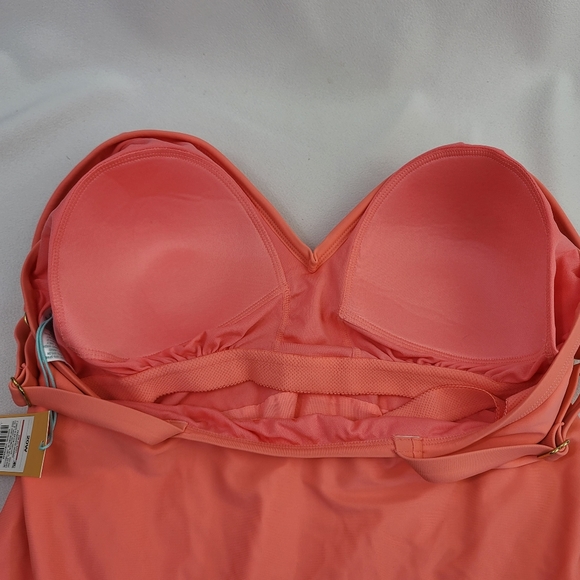 Kona Sol V-Neck Swimsuit PEACH 238216701 Size 20W - Picture 10 of 14
